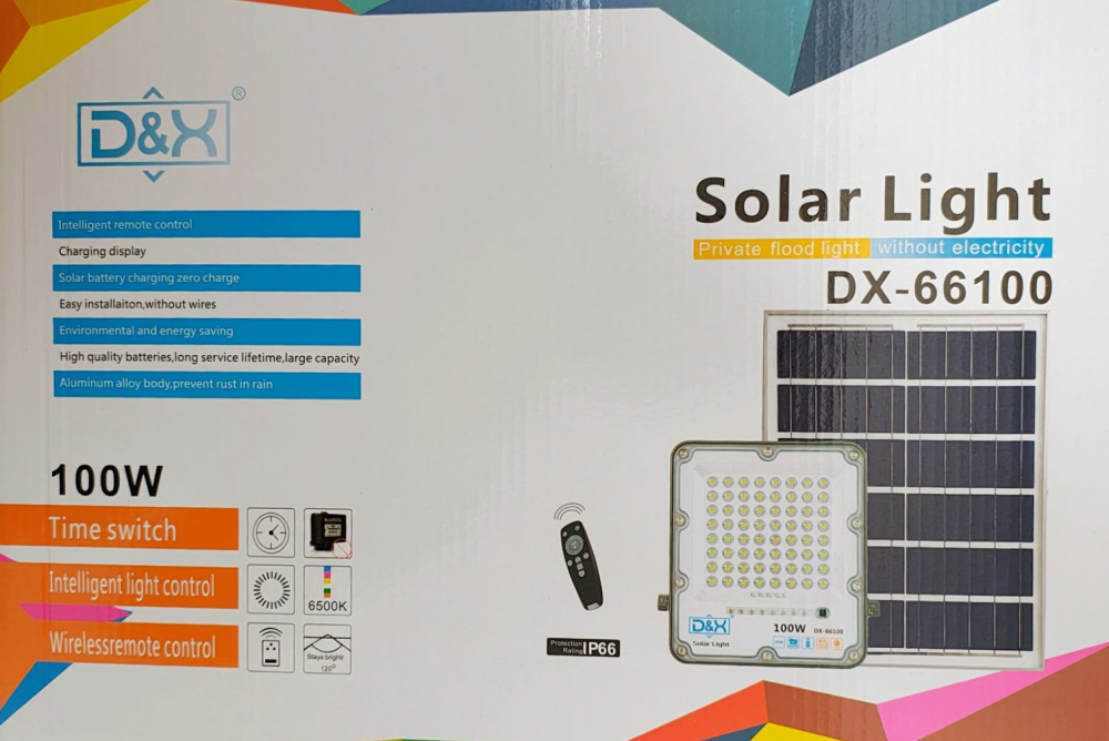 Proiect solar 100W cu panou solar separat senzor crepuscular si functii multiple DX-66100 - Imagine produs en-gros [5]