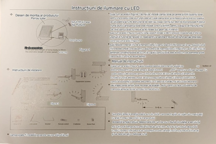 Proiector solar 200w cu lumina alba si semnal rgb  cu panou solar separat [10]