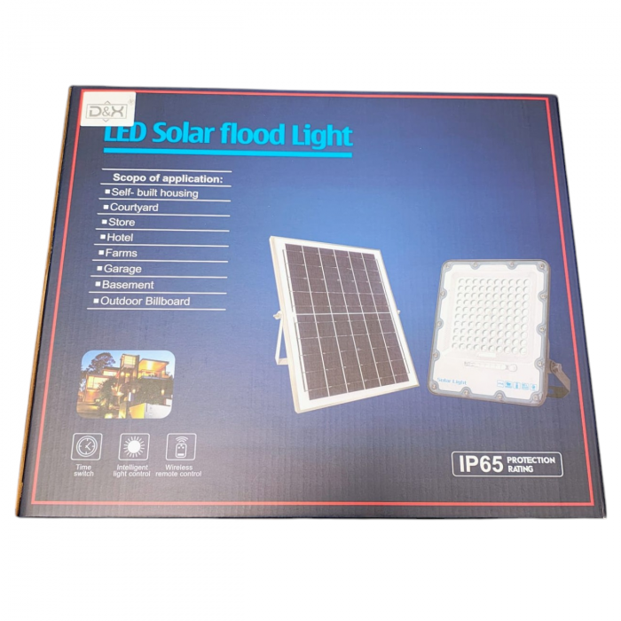 Proiector solar 200w cu lumina alba si semnal rgb  cu panou solar separat [8]