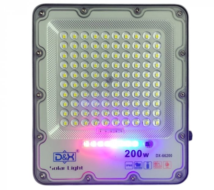 Proiector solar 200w cu lumina alba si semnal rgb  cu panou solar separat [4]