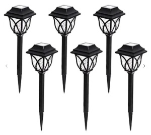 Set 6 x Lampi solare pentru gradina tip felinar, negru cu lumina calda [3]