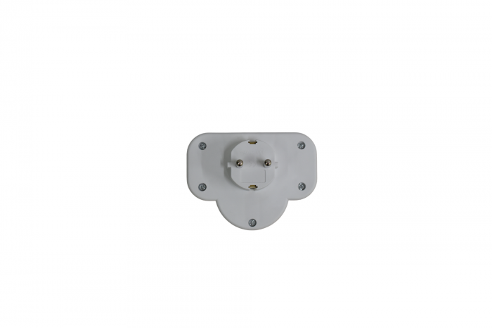 Splitter de perete cu 2 prize cu protectie  "Schuko", întrerupator si împământarea, Alb [2]