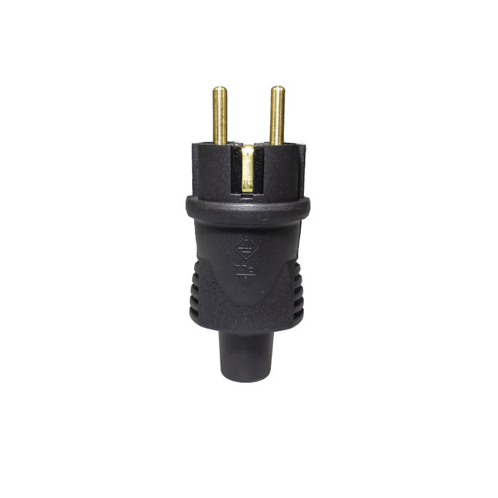 Stecher cauciuc Atra , IP44 , contact de protectie, 16A, negru , 250v [2]