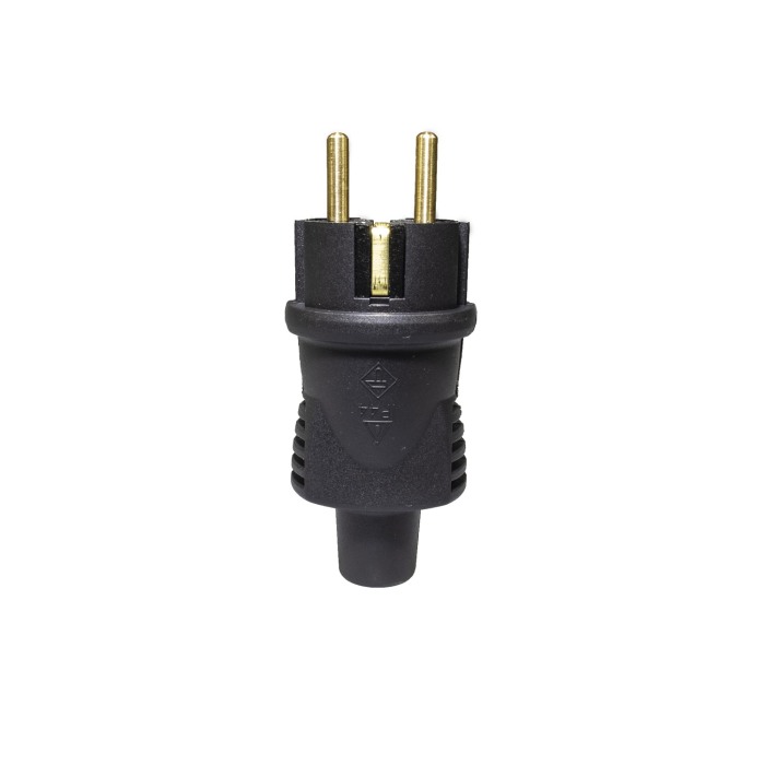 Stecher cauciuc Atra , IP44 , contact de protectie, 16A, negru , 250v - Imagine produs en-gros [3]
