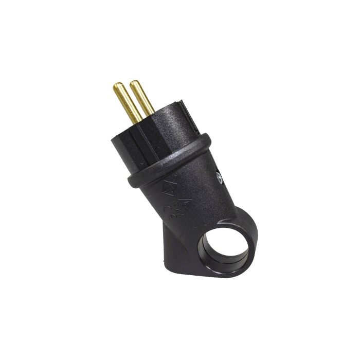 Stecher cauciuc cu inel Atra , IP44 , contact de protectie, 16A, negru 250v - Imagine produs en-gros [3]