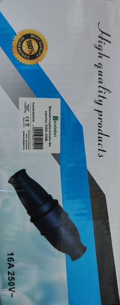 Stecher + Cuplă Schuko cauciuc 16A 250V model 335A/335B set 10 bucăți [7]