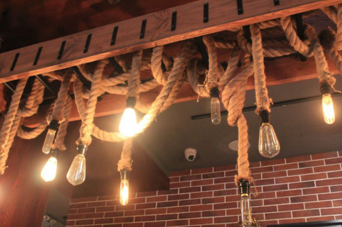 Suport lampa franghie de canepa cu dulie E27 [4]