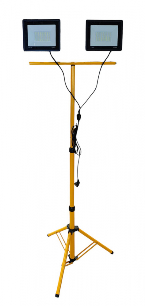 Trepied telescopic cu 2 proiectoare Led de 50W fiecare ,IP66,conectate, plus cablu alimentare de 290 cm - Imagine produs en-gros [2]