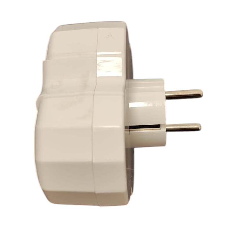 Triplu adaptor stecher cu ceramica si impamantare 2 posturi - Imagine produs en-gros [4]