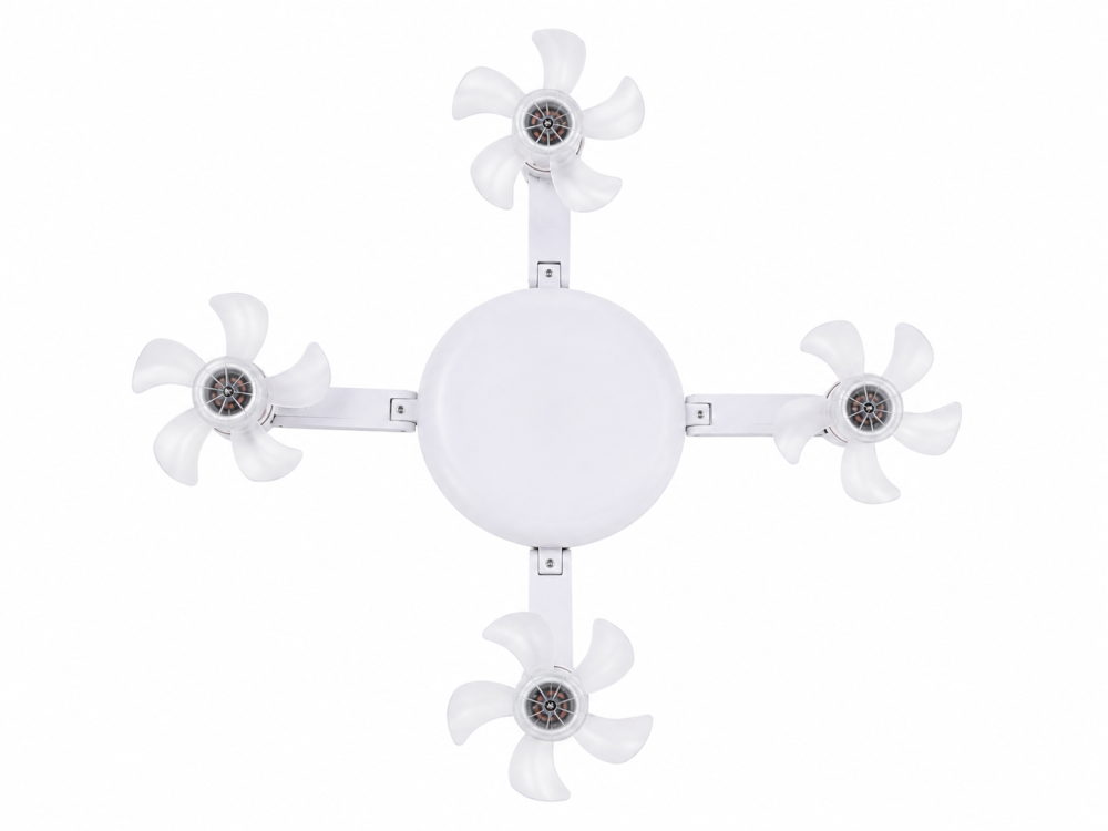 Lampă LED cu 4 ventilatoare E27 60W 6500K cu telecomandă [8]