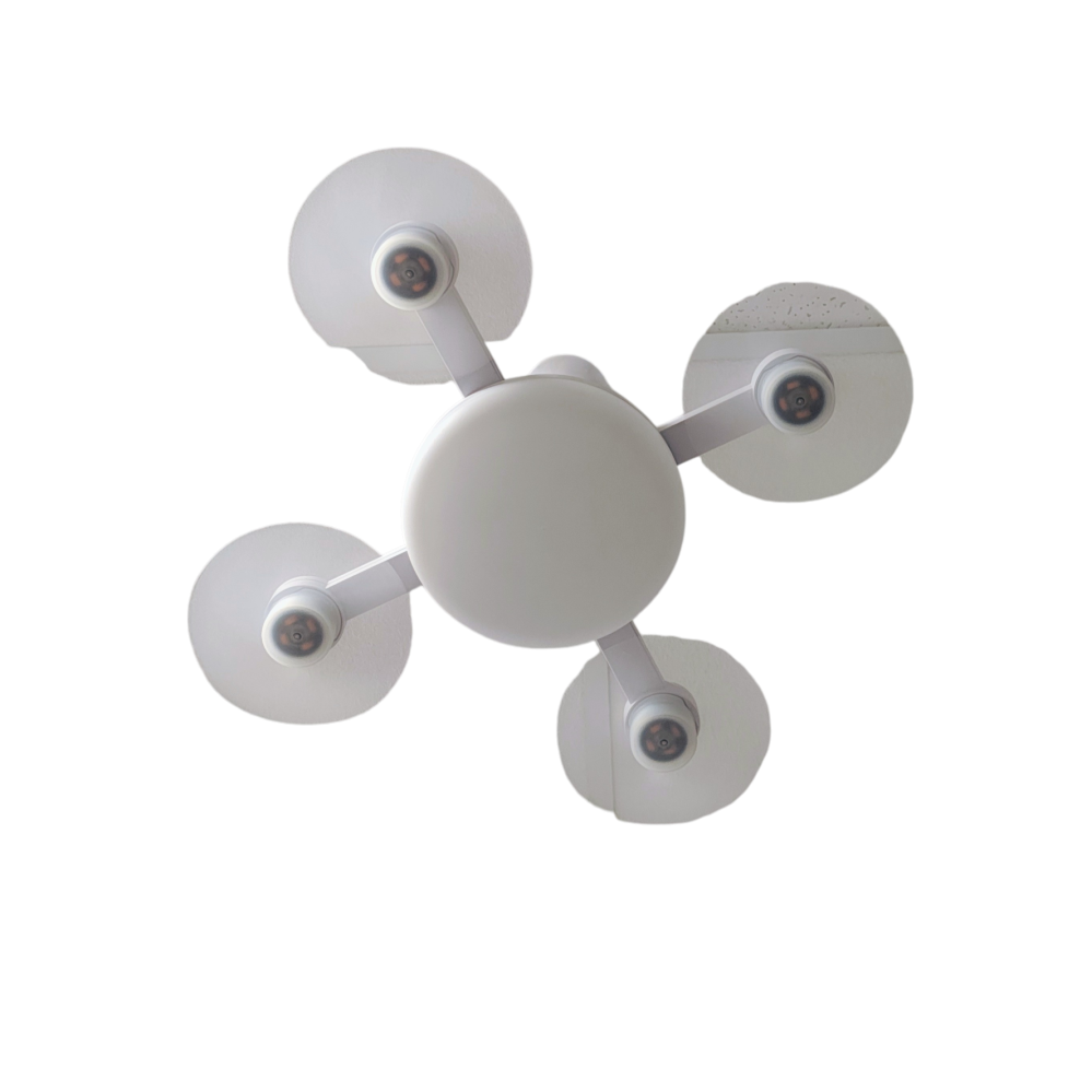 Lampă LED cu 4 ventilatoare E27 60W 6500K cu telecomandă [5]