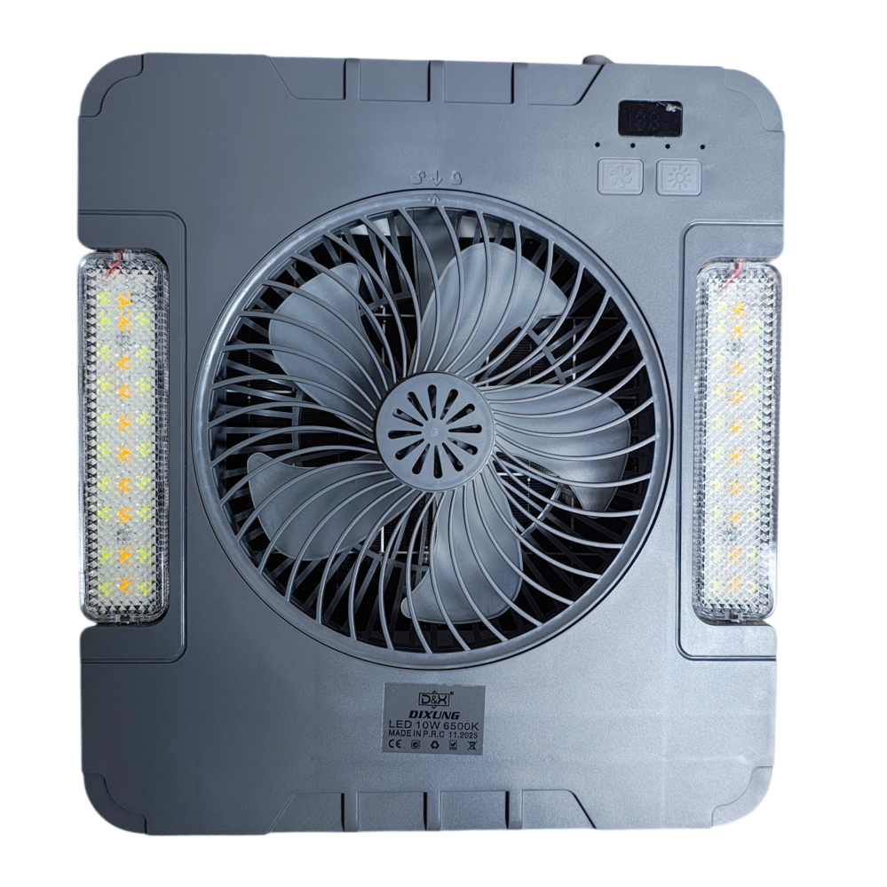 Ventilator portabil solar UXI BL-G450 cu panou solar pliabil 10W, 4 viteze, afișaj digital, Power Bank USB și lumină anti-țânțari [5]