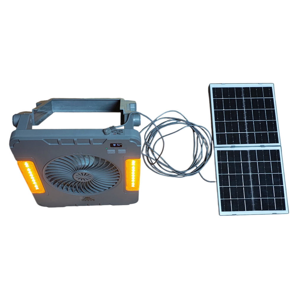 Ventilator portabil solar UXI BL-G450 cu panou solar pliabil 10W, 4 viteze, afișaj digital, Power Bank USB și lumină anti-țânțari [4]