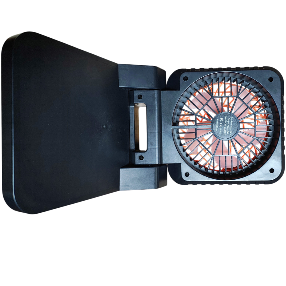 Ventilator portabil solar PV-WJ016 cu panou solar, lampă LED, ghirlandă LED 10 m, USB Type-C, Power Bank, 3 viteze și timer 2/4 ore [7]