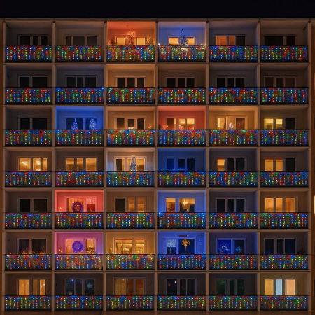 Instalație Franjuri Exterior 20m – 430 LED-uri Multicolor [1]