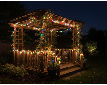 Instalație solară cu 300 LED-uri colorate pentru exterior [2]