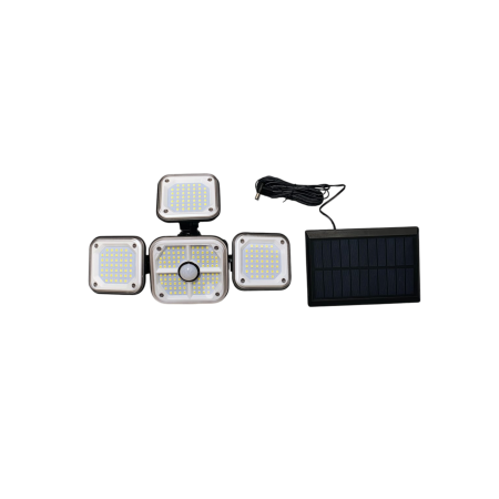 Lampa solară LED 4 capete, 292 LED-uri, senzor mișcare, panou extern – IP65 [2]
