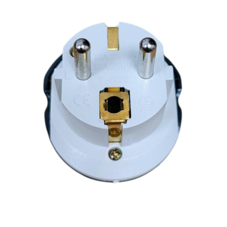 Adaptor UK – România Schuko, Contacte Cupru, Gri [1]