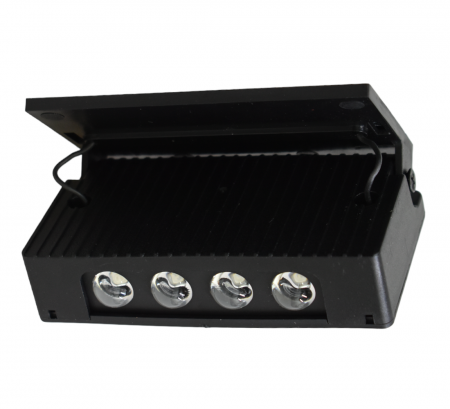 Lampi solare - Aplica solara LH-799 de perete gard  exterior cu LED lumina albastra sau rosie sus- jos