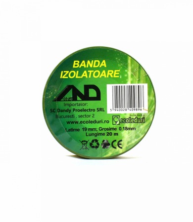 Trasee cabluri electrice - Banda Izolatoare 20M Galben/Verde - Imagine produs en-gros