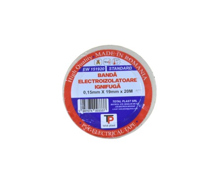 Trasee cabluri electrice - BANDA IZOLATOARE 20M TOTAL PLAST ALBA - Imagine produs en-gros