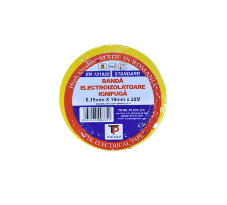 Trasee cabluri electrice - BANDA IZOLATOARE 20M TOTAL PLAST GALBENA - Imagine produs en-gros
