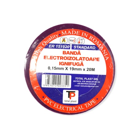 Trasee cabluri electrice - BANDA IZOLATOARE 20M TOTAL PLAST MOV - Imagine produs en-gros