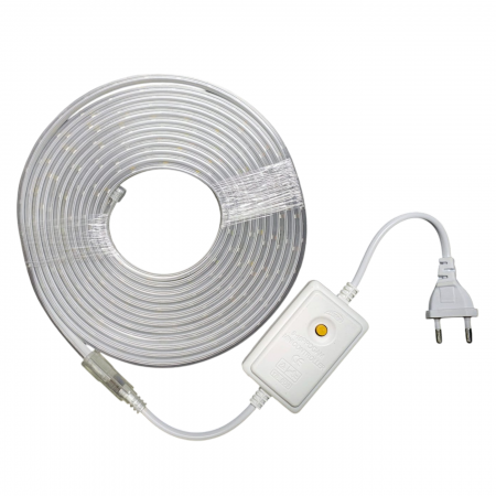 Banda LED - Banda Led , Interior Exterior, Gen Furtun, SMD, Decorativ, Multicolor, Lungime 5 Metri, 8 Moduri, Cablu Alimentator Inclus