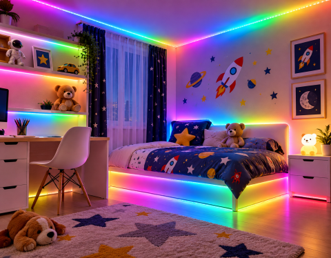 Banda LED - Bandă LED RGB 5050 cu Muzică și Telecomandă – 5m , USB,Negru