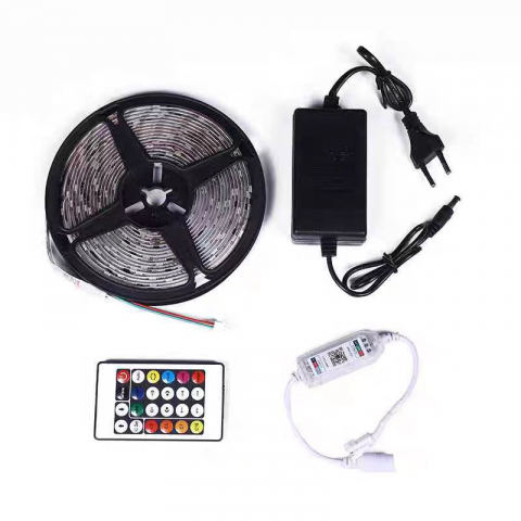 Banda led smart control  5m RGB WFI reactie sonora control vocal si din telecomanda - Imagine produs en-gros [1]