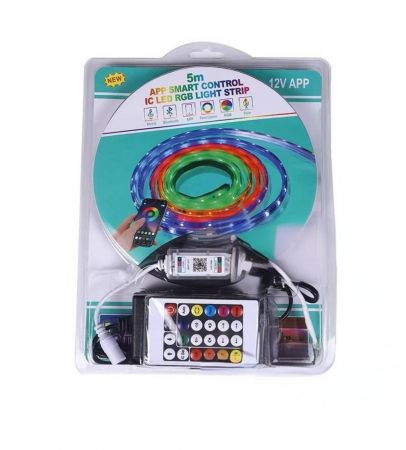Banda LED - Banda led smart control  5m RGB WFI reactie sonora control vocal si din telecomanda
