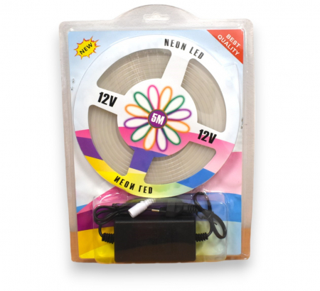 Banda led tip neon Flex alb silicon SMD2835 Lungime 5m [1]