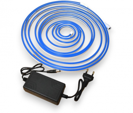 Banda LED - Banda led tip neon Flex albastru silicon SMD2835 Lungime 5m