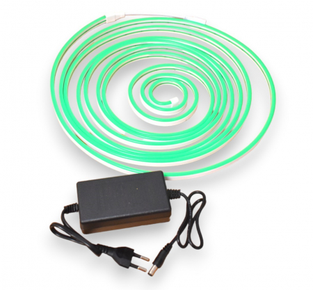 Banda LED - Banda led tip neon Flex verde silicon  SMD2835 Lungime 5m