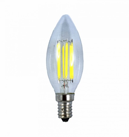 Surse de iluminat - Bec C35 E14 6W Filament Lumina Calda - Imagine produs en-gros