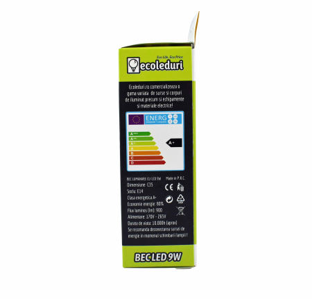 Bec E14 9W Lumanare C37 Ecoled 6400K [2]