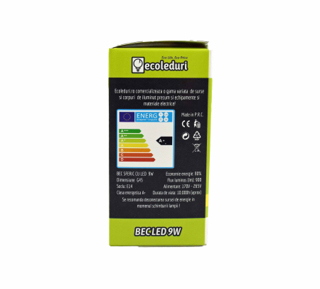 Bec E14 9W Sferic G45 Ecoled 3500K [2]