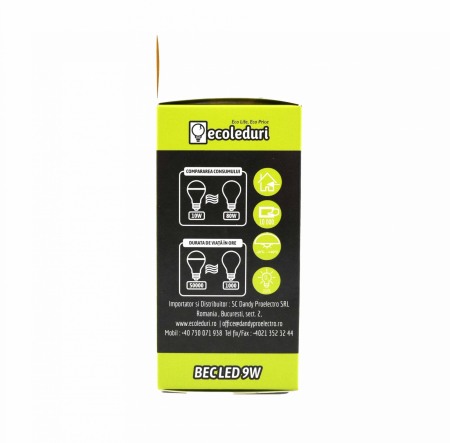 Bec E14 9W Sferic G45 Ecoled 6400K - Imagine produs en-gros [3]