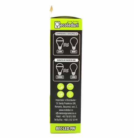 Bec E14 Tip Flacara Ecoled 3500K - Imagine produs en-gros [3]