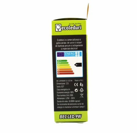 Bec E27 9W Lumanare C37 Ecoled 6400K [2]