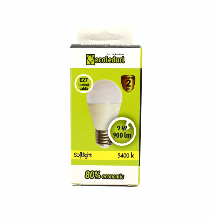 Bec E27 9W Sferic G45 Ecoled 3500K [1]