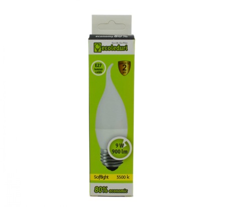 BEC E27 TIP FLACARA  ECOLED 3500K +TAX VERD - Imagine produs en-gros [3]