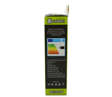 BEC E27 TIP FLACARA  ECOLED 3500K +TAX VERD - Imagine produs en-gros [2]