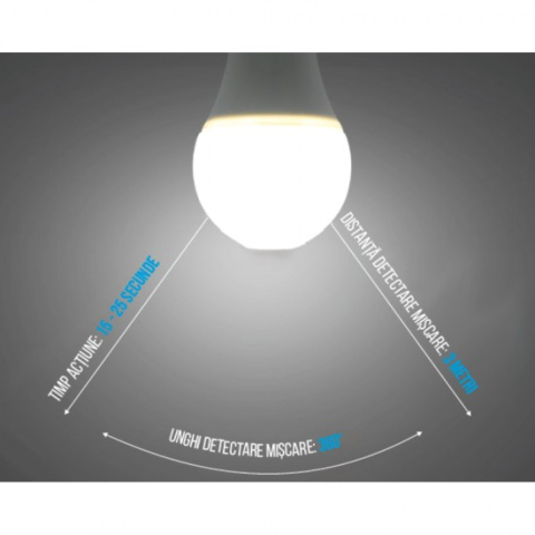 Bec LED E27 9W cu senzor de miscare si crepuscular [1]