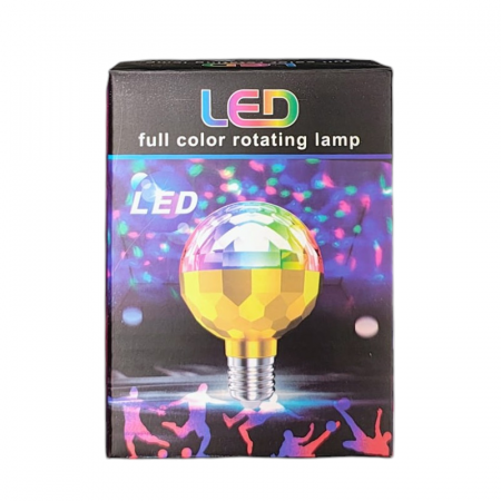 Bec LED RGB rotativ compatibil cu fasung E27,6 leduri colorate diferit , iluminare ambientala, rotatie automata [3]