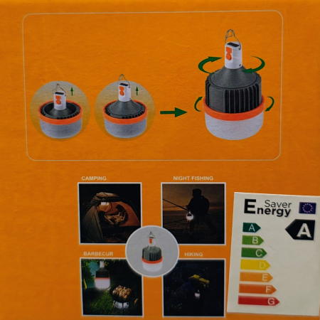 Bec  LED tip lanterna  portabil S-9020 100w, indicator acumulator [5]