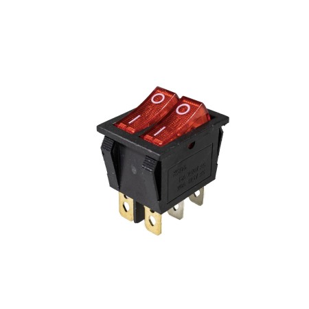 Prize Intrerupatoare Comutatoare touch si pe fir - Buton comutator intrerupator dublu  rosu On Off  Led - Imagine produs en-gros