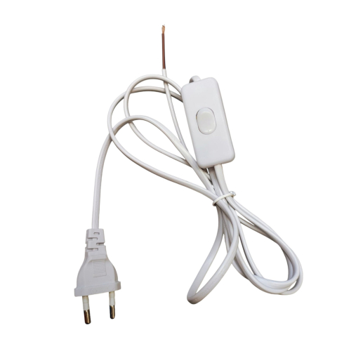 Cablu alimentare 220V cu întrerupător 1.5m alb stecher fără CP 2 fire [1]