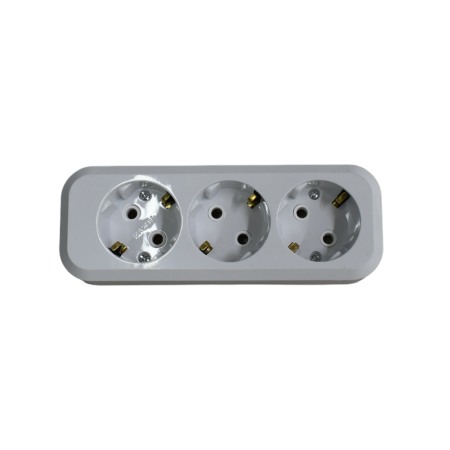 Prize și Întrerupătoare - Cap pentru prelungitor, 3 prize, contact cupru, plastic ignifug YW-5813 - Imagine produs en-gros