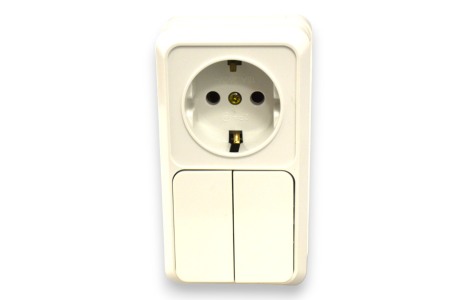 Prize Intrerupatoare Comutatoare touch si pe fir - Comutator cu priza pe tencuiala YW-18046 - Imagine produs en-gros